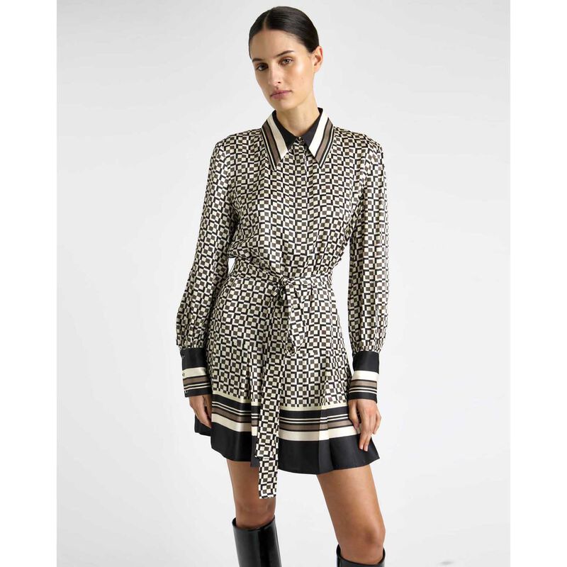 Cue Monochrome Geo Shift Mini Dress image number 3
